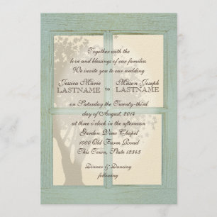 Vintage Country Window Pane Wedding Invitation