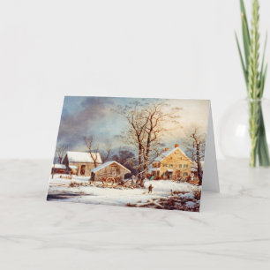 Vintage Country Winter Holiday Christmas Cards