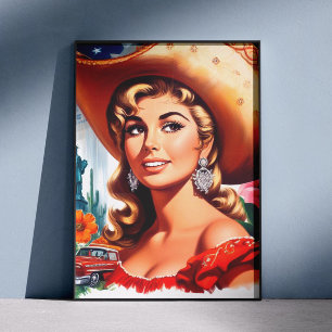 Vintage Country Woman Poster