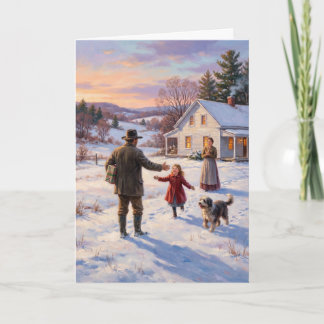Vintage Countryside Homecoming Christmas Holiday Card