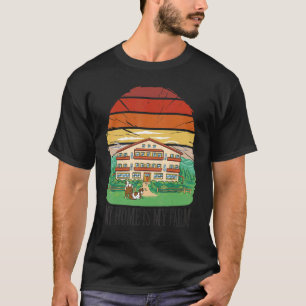 Vintage Countryside With Farm Animals My Home Is M T-Shirt