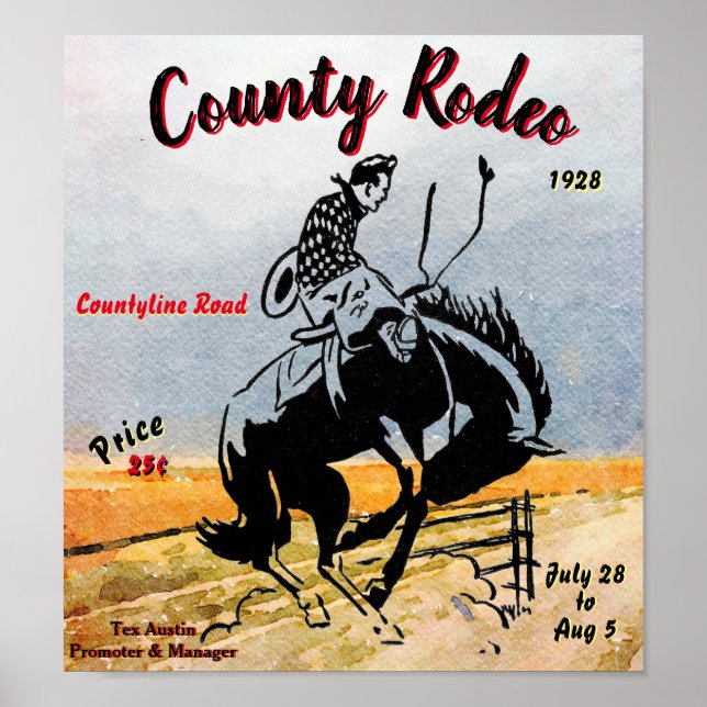 Vintage County Rodeo Poster (Front)