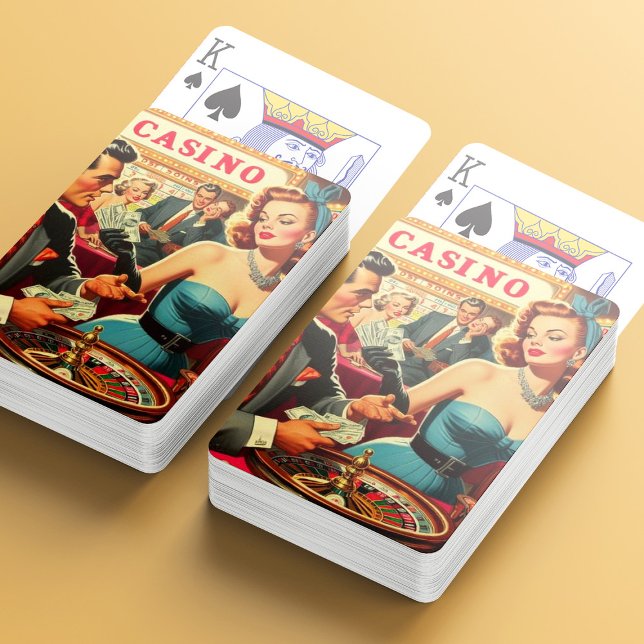 Vintage Couple Casino Illustration Playing Cards (Creator Uploaded)