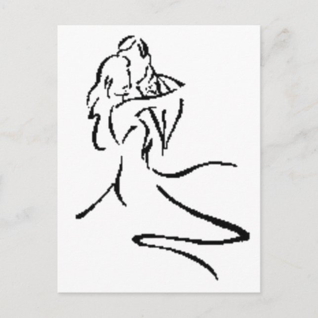 Vintage Couple Dancing Postcard (Front)