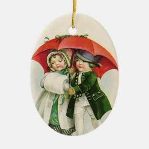 Vintage Couple First Christmas Ceramic Tree Decoration