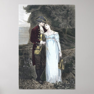 Vintage Couple in Love Art Print