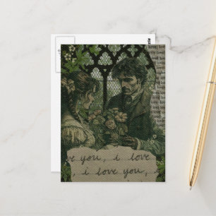 Vintage Couple Love Collage Postcard
