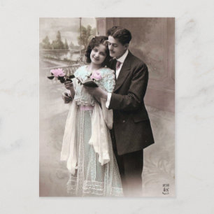 Vintage Couple Love Postcard