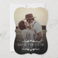 Vintage Couple Photo Save The Date Wedding