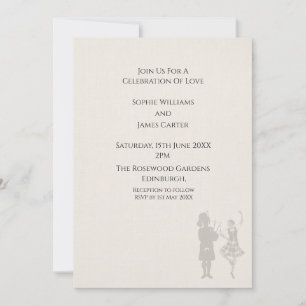 Vintage Couple Silhouette Wedding Invitation