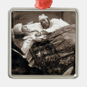 Vintage Couple Stop Tickling 1906 Metal Tree Decoration