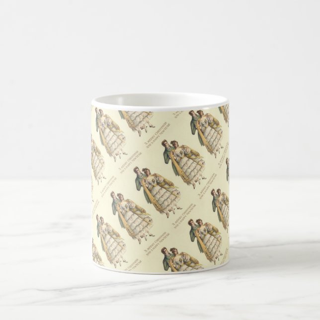 Vintage Couple Victorian Christmas Mug (Center)