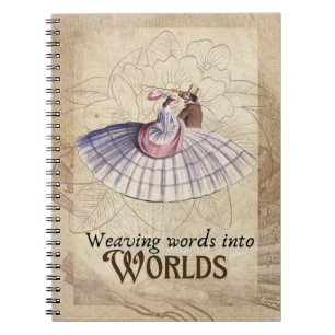 Vintage Couple Weaving Worlds Notebook