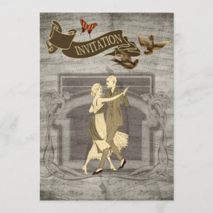 Vintage Couple Wedding Invitations