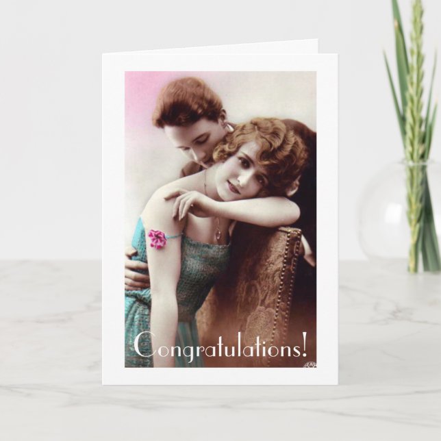 Vintage Couple Wedding or Anniversary Card (Front)