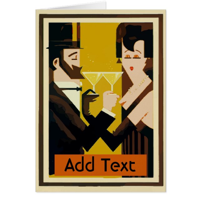 Vintage Couple with Champagne (Front)