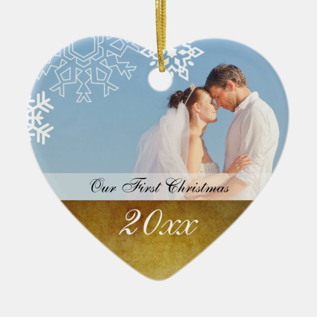 Vintage Couple's First Christmas Ornament (Front)