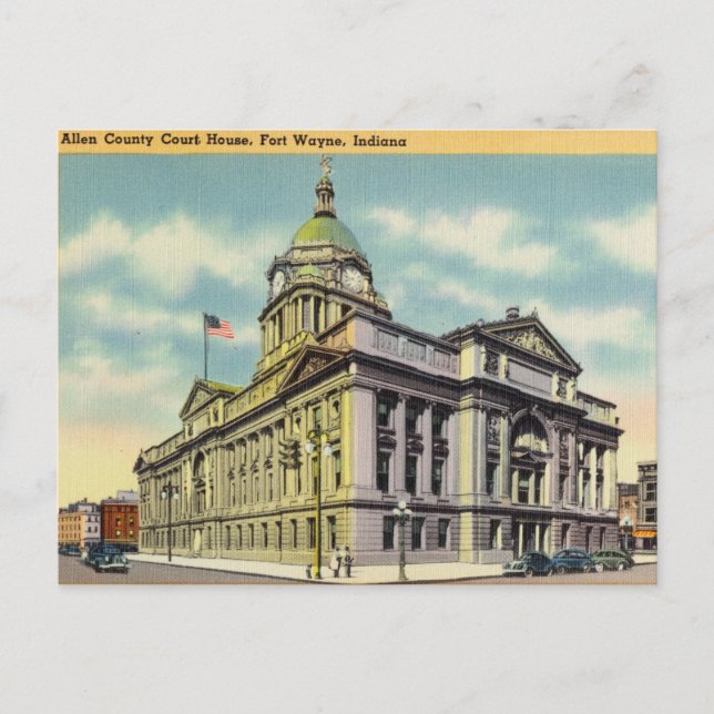 Vintage, Court House, Fort Wayne, Indiana Postcard (Front)