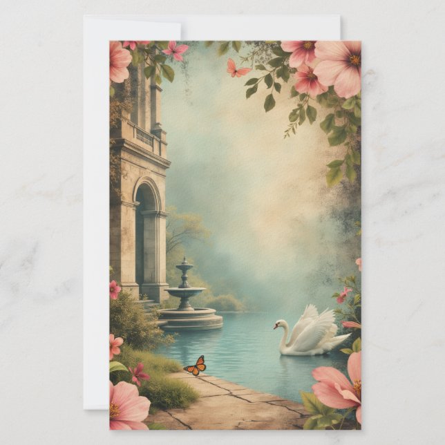 Vintage courtyard scrapbook paper and stationary (Front)