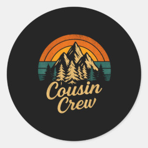 Vintage Cousin Crew Family Matching Camng Cousin S Classic Round Sticker