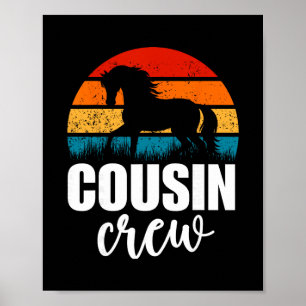Vintage Cousin Crew Horse Lover Family Matching Bi Poster
