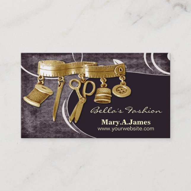 vintage couture dressmaker business cards (Front)