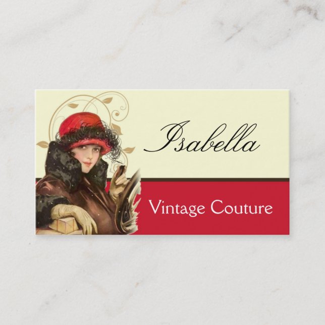 Vintage Couture Fashion Business Card (Front)