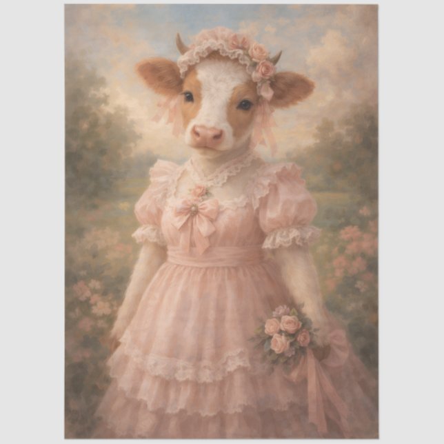 Vintage Cow Beauty  Tissue Paper (Front)