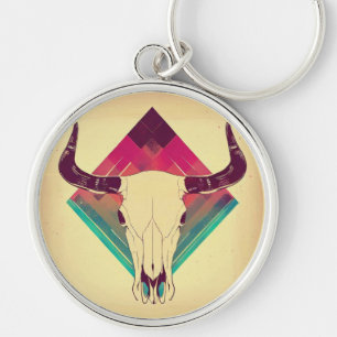 Vintage Cow Skull Key Ring