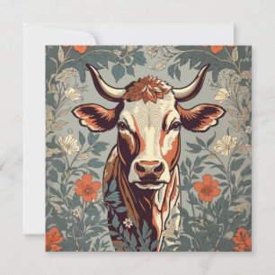 Vintage Cow William Morris Inspired Floral