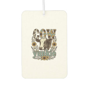 Vintage Cow Yunkie Sunflower Farmhouse Design_1 Car Air Freshener
