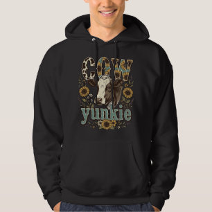 Vintage Cow Yunkie Sunflower Farmhouse Design_1 Hoodie