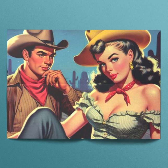Vintage Cowboy and Cowgirl Tissue Paper (Creator Uploaded)