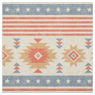 Vintage Cowboy and Navajo Motifs with Rustic Charm Fabric