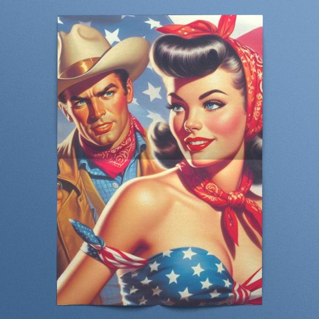 Vintage Cowboy and Pin Up Tissue Paper (Creator Uploaded)