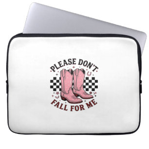 Vintage Cowboy Boots Please Don’t Fall For Me Laptop Sleeve