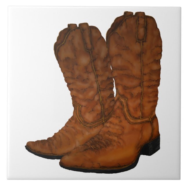 Vintage cowboy boots tile (Front)