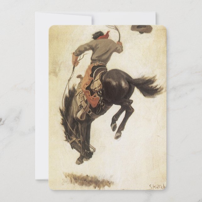 Vintage Cowboy, Bronco Buster Study by NC Wyeth (Front)