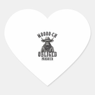 Vintage Cowboy Bull Rodeo Moooch Obliged Pardner W Heart Sticker
