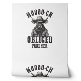 Vintage Cowboy Bull Rodeo Moooch Obliged Pardner W Wallpaper