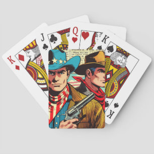 Vintage Cowboy Comics Playing Cards