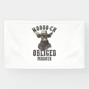 Vintage Cowboy Cow Shirt Moooch Obliged Pardner We Banner
