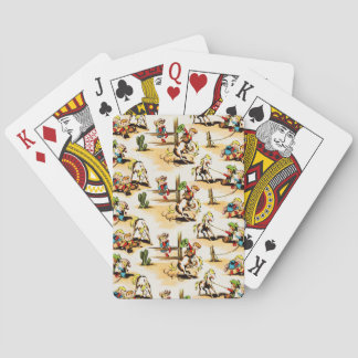 Vintage Cowboy Cowgirl Country Kids Pony Cactus Playing Cards