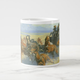 Vintage Cowboy, Downing the Nigh Leader, Remington Large Coffee Mug