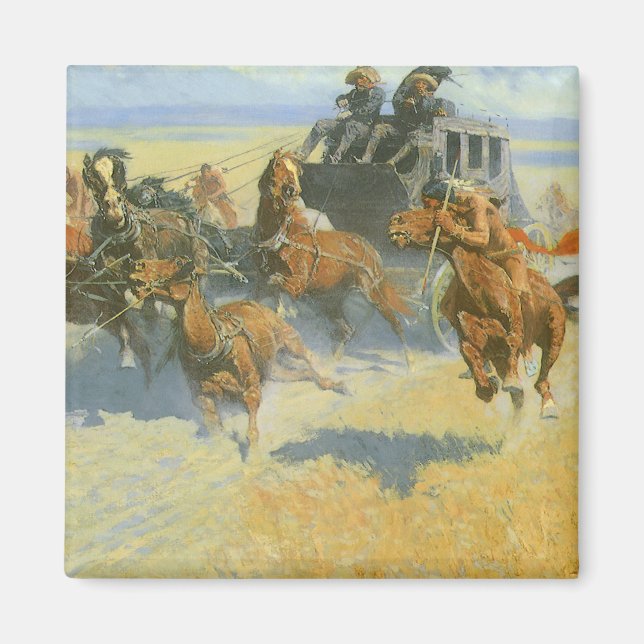 Vintage Cowboy, Downing the Nigh Leader, Remington Magnet (Front)