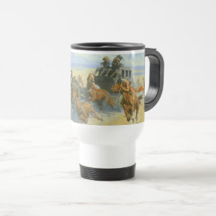 Vintage Cowboy, Downing the Nigh Leader, Remington Travel Mug
