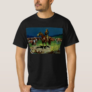 Vintage Cowboy, Farming Cattle Rancher on the Farm T-Shirt