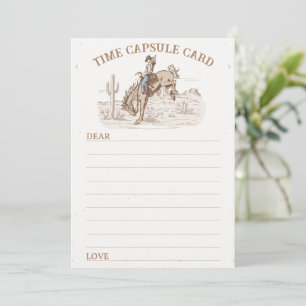 Vintage Cowboy First Rodeo Time Capsule Card