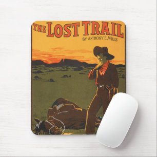 Vintage Cowboy & Horse Sunset Western Wall Art Mouse Mat