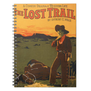 Vintage Cowboy & Horse Sunset Western Wall Art Notebook